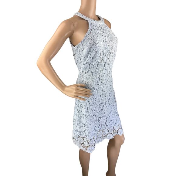 Lulus Love Poem Women Light Blue Lace Sleeveless Cocktail Sheath Dress M - Picture 5 of 7
